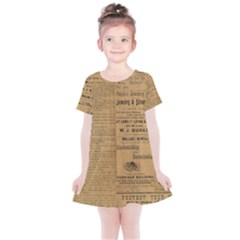 Antique Newspaper 1888 Kids  Simple Cotton Dress by ArtsyWishy