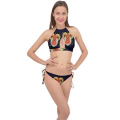 Zodiak Aries Horoscope Sign Star Cross Front Halter Bikini Set by Alisyart