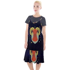 Zodiak Aries Horoscope Sign Star Camis Fishtail Dress