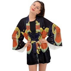 Zodiak Aries Horoscope Sign Star Long Sleeve Kimono by Alisyart
