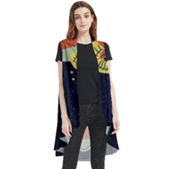 Zodiak Aries Horoscope Sign Star Sleeveless Chiffon Waistcoat Shirt