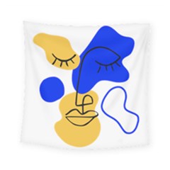 Evening Mood Face Drawing Square Tapestry (small) by ArtsyWishy