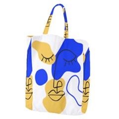 Evening Mood Face Drawing Giant Grocery Tote by ArtsyWishy