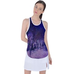 Winter Nights In The Forest Racer Back Mesh Tank Top by ArtsyWishy