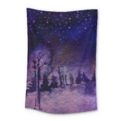 Winter Nights In The Forest Small Tapestry by ArtsyWishy