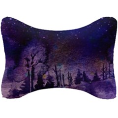 Winter Nights In The Forest Seat Head Rest Cushion by ArtsyWishy