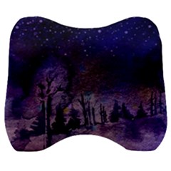 Winter Nights In The Forest Velour Head Support Cushion by ArtsyWishy