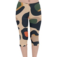 Exotic Leopard Skin Design Velvet Capri Leggings  by ArtsyWishy