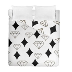 Black & Gold Diamond Design Duvet Cover Double Side (full/ Double Size) by ArtsyWishy