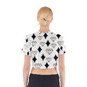 Black & Gold Diamond Design Cotton Crop Top View2