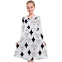 Black & Gold Diamond Design Kids  Midi Sailor Dress View1