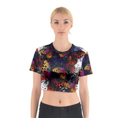 Butterfly Floral Pattern Cotton Crop Top by ArtsyWishy