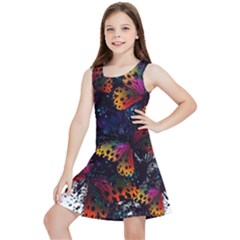 Butterfly Floral Pattern Kids  Lightweight Sleeveless Dress by ArtsyWishy