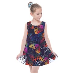 Butterfly Floral Pattern Kids  Summer Dress by ArtsyWishy