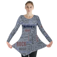 Dark Denim With Letters Long Sleeve Tunic  by ArtsyWishy