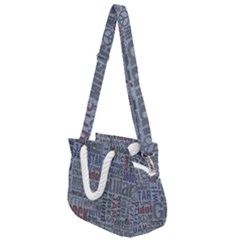 Dark Denim With Letters Rope Handles Shoulder Strap Bag by ArtsyWishy