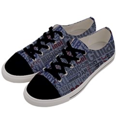 Dark Denim With Letters Men s Low Top Canvas Sneakers by ArtsyWishy