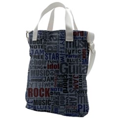 Dark Denim With Letters Canvas Messenger Bag by ArtsyWishy