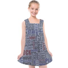 Dark Denim With Letters Kids  Cross Back Dress by ArtsyWishy