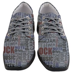 Dark Denim With Letters Women Heeled Oxford Shoes by ArtsyWishy