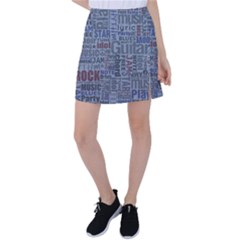 Dark Denim With Letters Tennis Skirt by ArtsyWishy