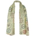 Beige Denim With Logos Long Sheer Chiffon Scarf  View1