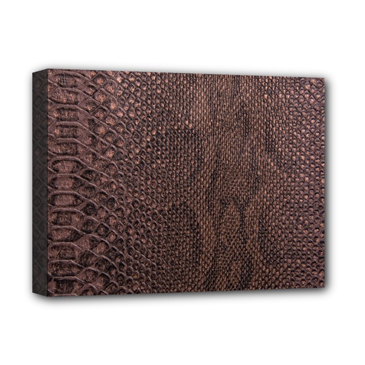 Leather Snakeskin Design Deluxe Canvas 16  x 12  (Stretched) 