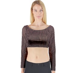 Leather Snakeskin Design Long Sleeve Crop Top by ArtsyWishy