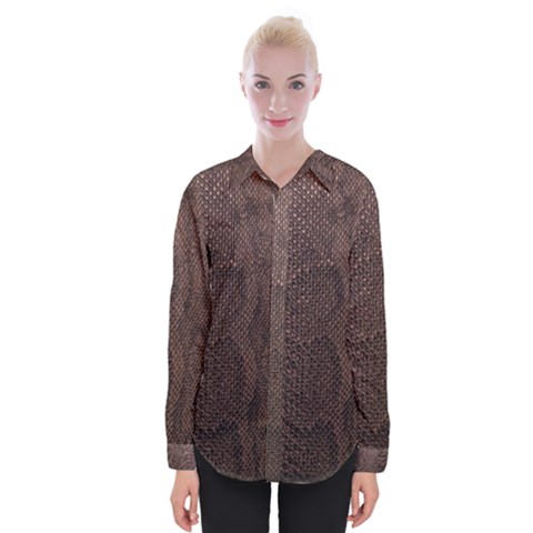 Leather Snakeskin Design Womens Long Sleeve Shirt by ArtsyWishy