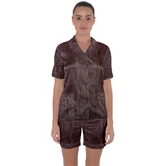 Leather Snakeskin Design Satin Short Sleeve Pajamas Set by ArtsyWishy