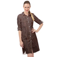 Leather Snakeskin Design Long Sleeve Mini Shirt Dress by ArtsyWishy