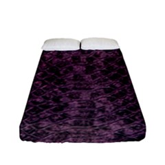 Purple Leather Snakeskin Design Fitted Sheet (full/ Double Size) by ArtsyWishy