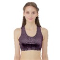 Purple Leather SnakeSkin Design Sports Bra with Border View1