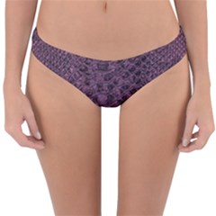 Purple Leather Snakeskin Design Reversible Hipster Bikini Bottoms by ArtsyWishy