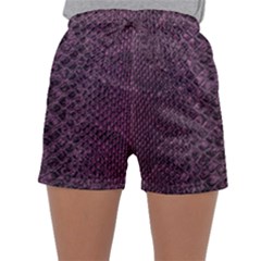 Purple Leather Snakeskin Design Sleepwear Shorts by ArtsyWishy