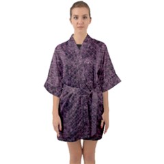 Purple Leather Snakeskin Design Half Sleeve Satin Kimono  by ArtsyWishy