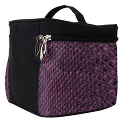 Purple Leather Snakeskin Design Make Up Travel Bag (small) by ArtsyWishy
