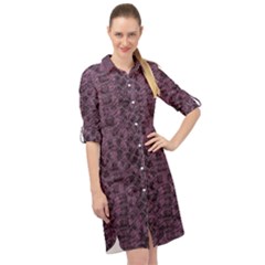 Purple Leather Snakeskin Design Long Sleeve Mini Shirt Dress by ArtsyWishy