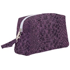 Purple Leather Snakeskin Design Wristlet Pouch Bag (large) by ArtsyWishy