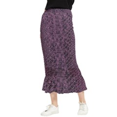Purple Leather Snakeskin Design Maxi Fishtail Chiffon Skirt by ArtsyWishy