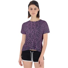 Purple Leather Snakeskin Design Open Back Sport Tee by ArtsyWishy