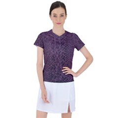 Purple Leather Snakeskin Design Women s Sports Top by ArtsyWishy