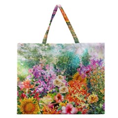 Forest Flowers  Zipper Large Tote Bag by ArtsyWishy