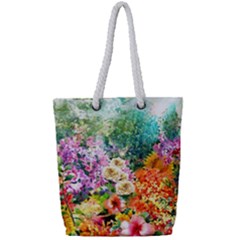 Forest Flowers  Full Print Rope Handle Tote (small) by ArtsyWishy