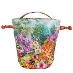 Forest Flowers  Drawstring Bucket Bag by ArtsyWishy