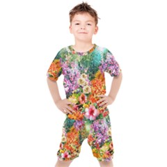 Forest Flowers  Kids  Tee And Shorts Set by ArtsyWishy