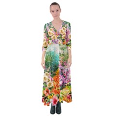 Forest Flowers  Button Up Maxi Dress by ArtsyWishy