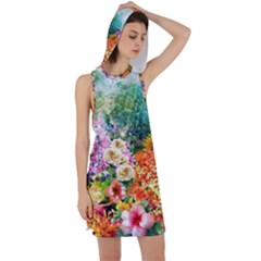 Forest Flowers  Racer Back Hoodie Dress by ArtsyWishy