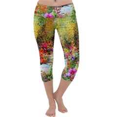 Forest Flowers  Capri Yoga Leggings by ArtsyWishy