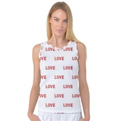 Flower Decorated Love Text Motif Print Pattern Women s Basketball Tank Top by dflcprintsclothing